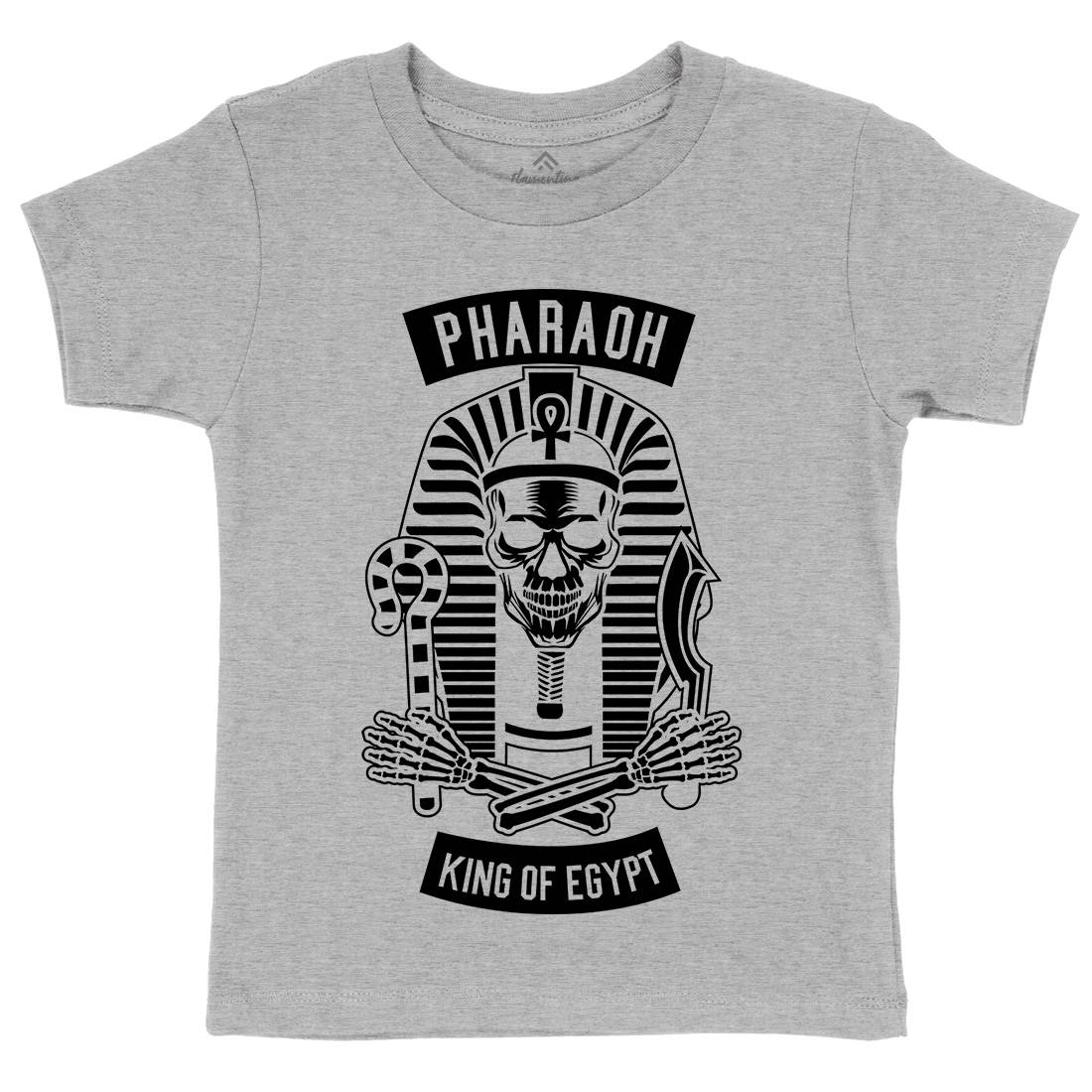 Pharaoh King Of Egypt Kids Organic Crew Neck T-Shirt Religion B596