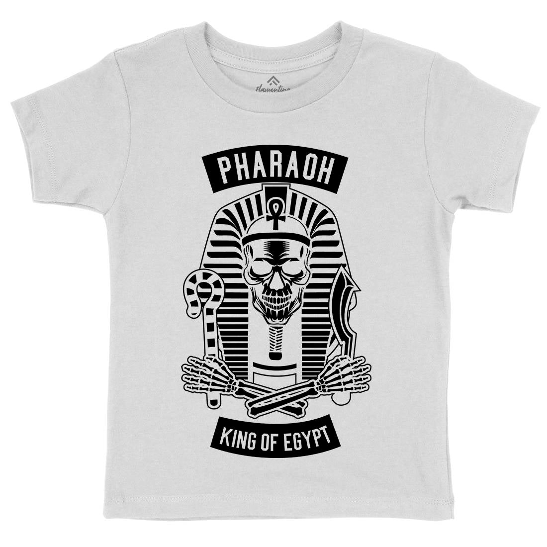 Pharaoh King Of Egypt Kids Organic Crew Neck T-Shirt Religion B596