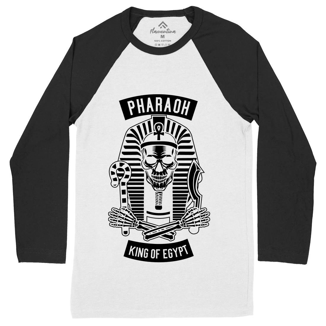 Pharaoh King Of Egypt Mens Long Sleeve Baseball T-Shirt Religion B596