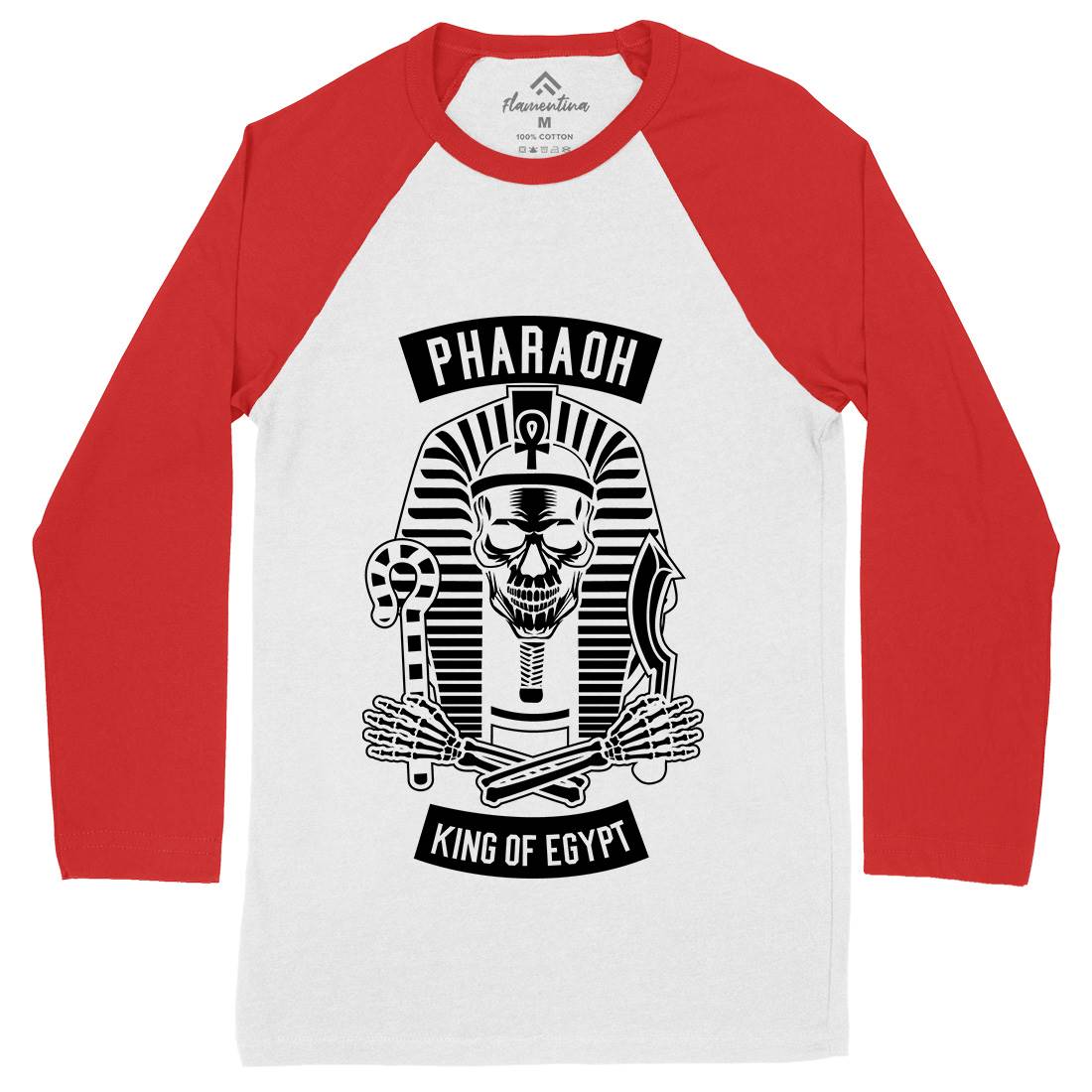 Pharaoh King Of Egypt Mens Long Sleeve Baseball T-Shirt Religion B596