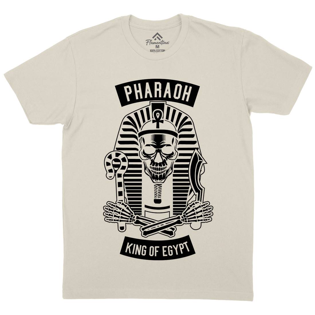 Pharaoh King Of Egypt Mens Organic Crew Neck T-Shirt Religion B596