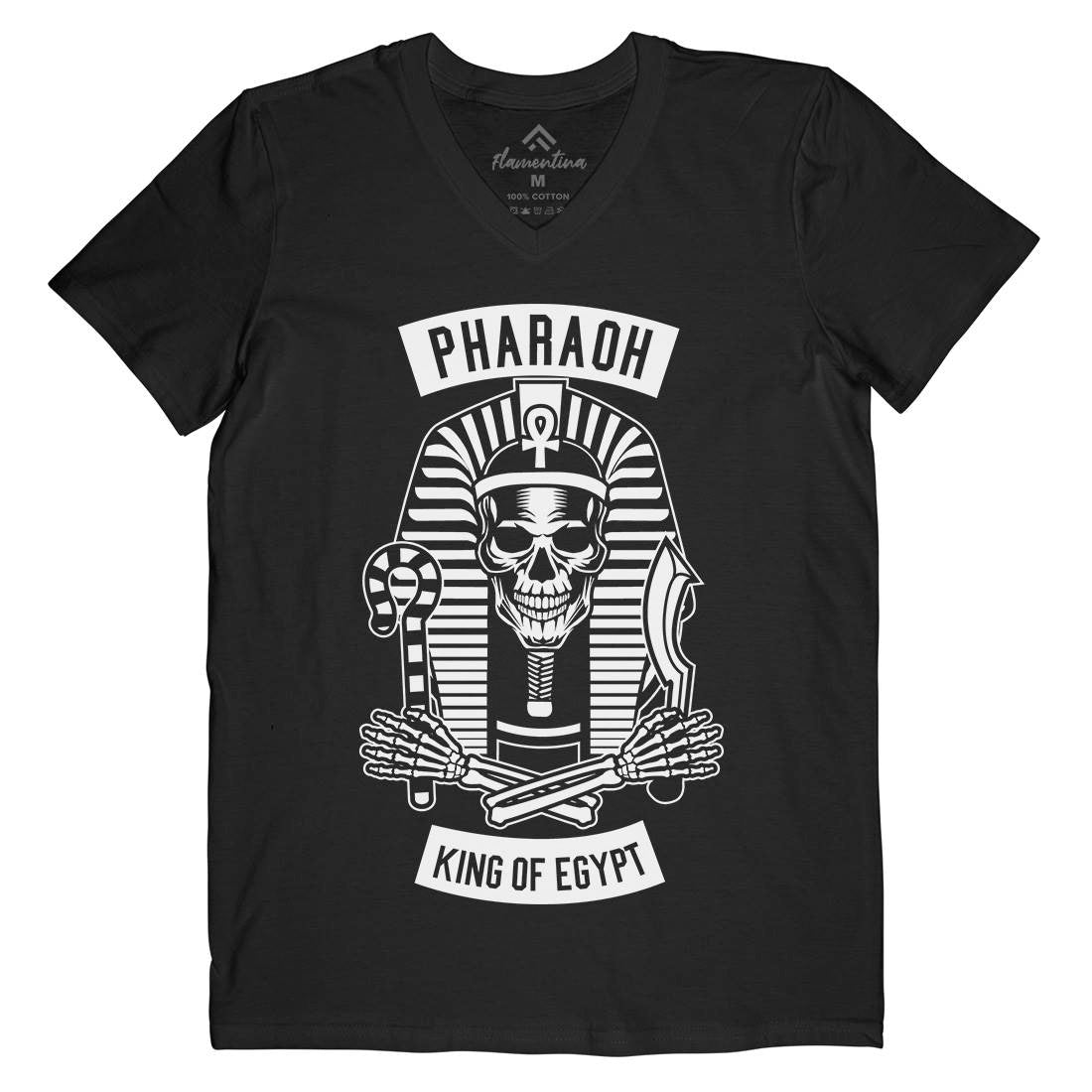 Pharaoh King Of Egypt Mens Organic V-Neck T-Shirt Religion B596