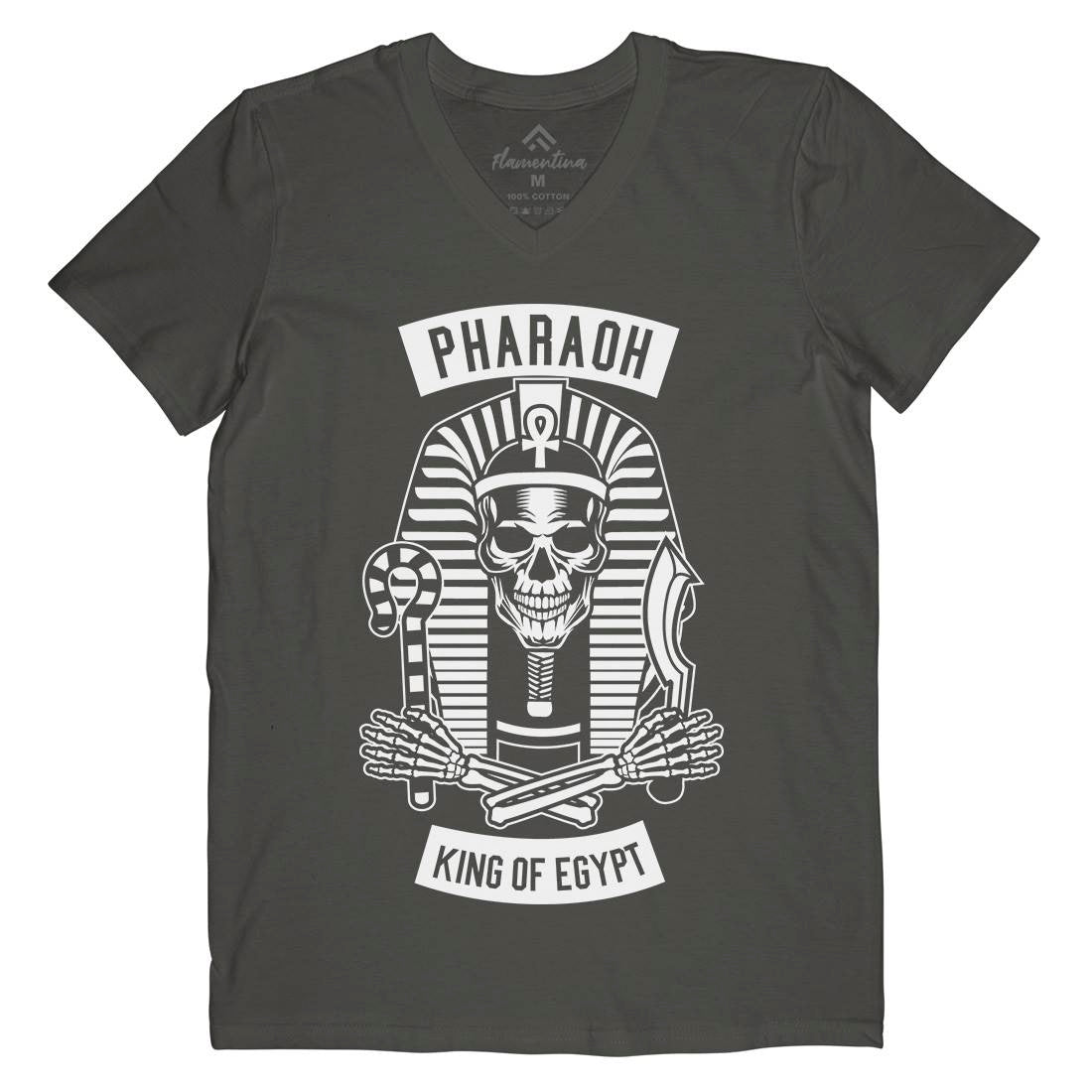 Pharaoh King Of Egypt Mens V-Neck T-Shirt Religion B596