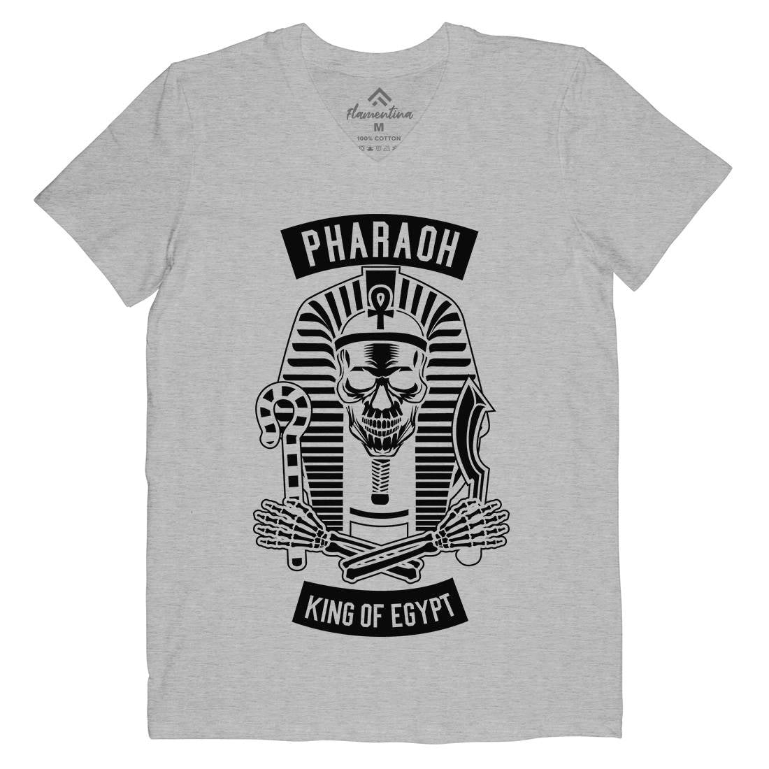Pharaoh King Of Egypt Mens Organic V-Neck T-Shirt Religion B596