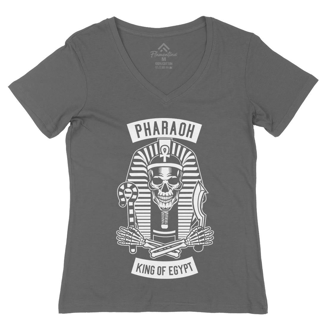 Pharaoh King Of Egypt Womens Organic V-Neck T-Shirt Religion B596