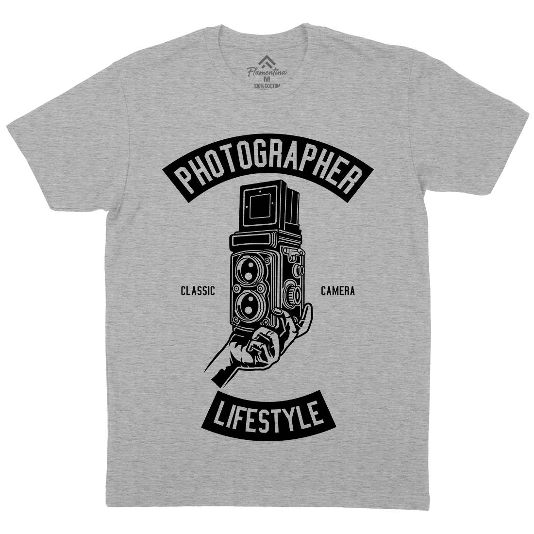 Photographer Lifestyle Mens Crew Neck T-Shirt Media B597
