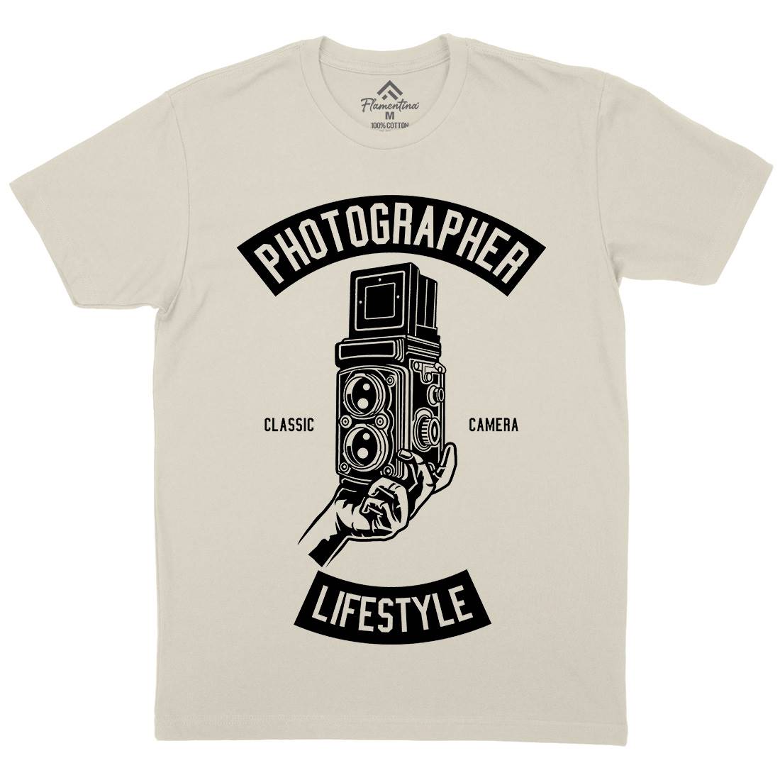 Photographer Lifestyle Mens Organic Crew Neck T-Shirt Media B597