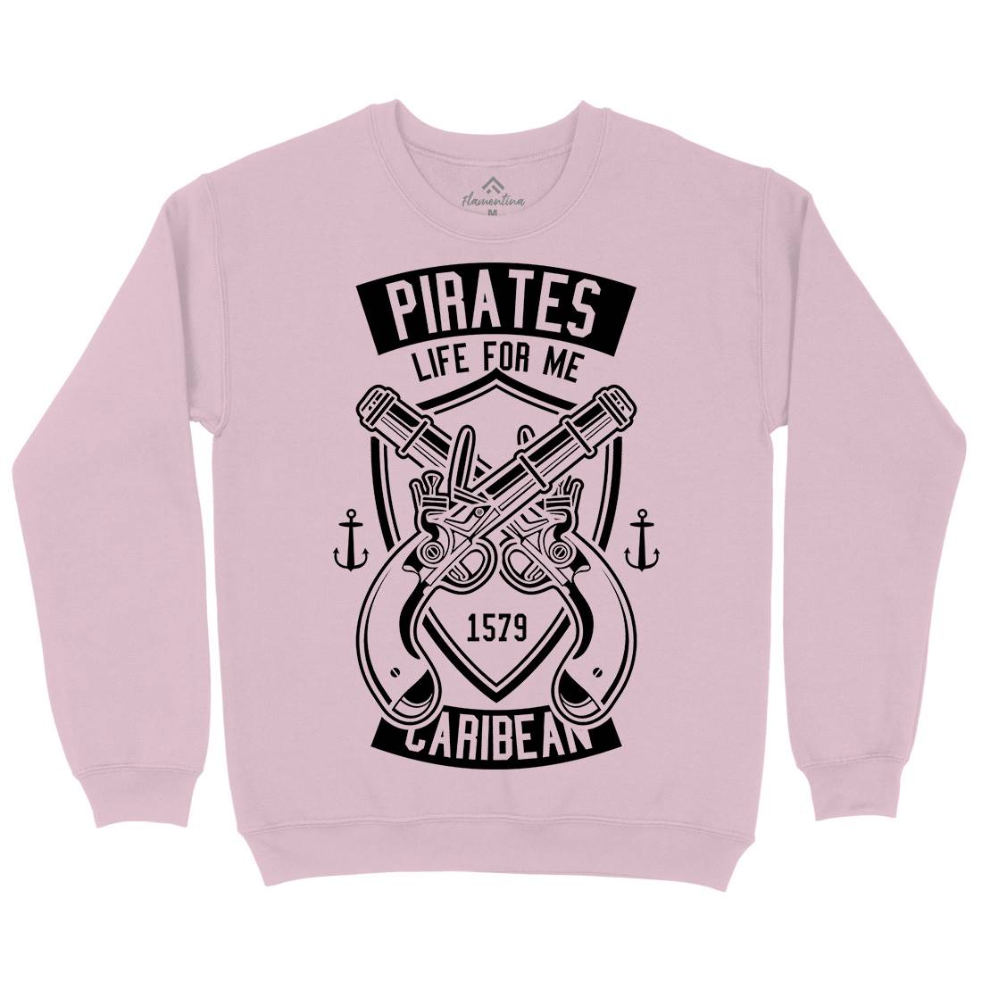 Caribbean Pirates Kids Crew Neck Sweatshirt Navy B598