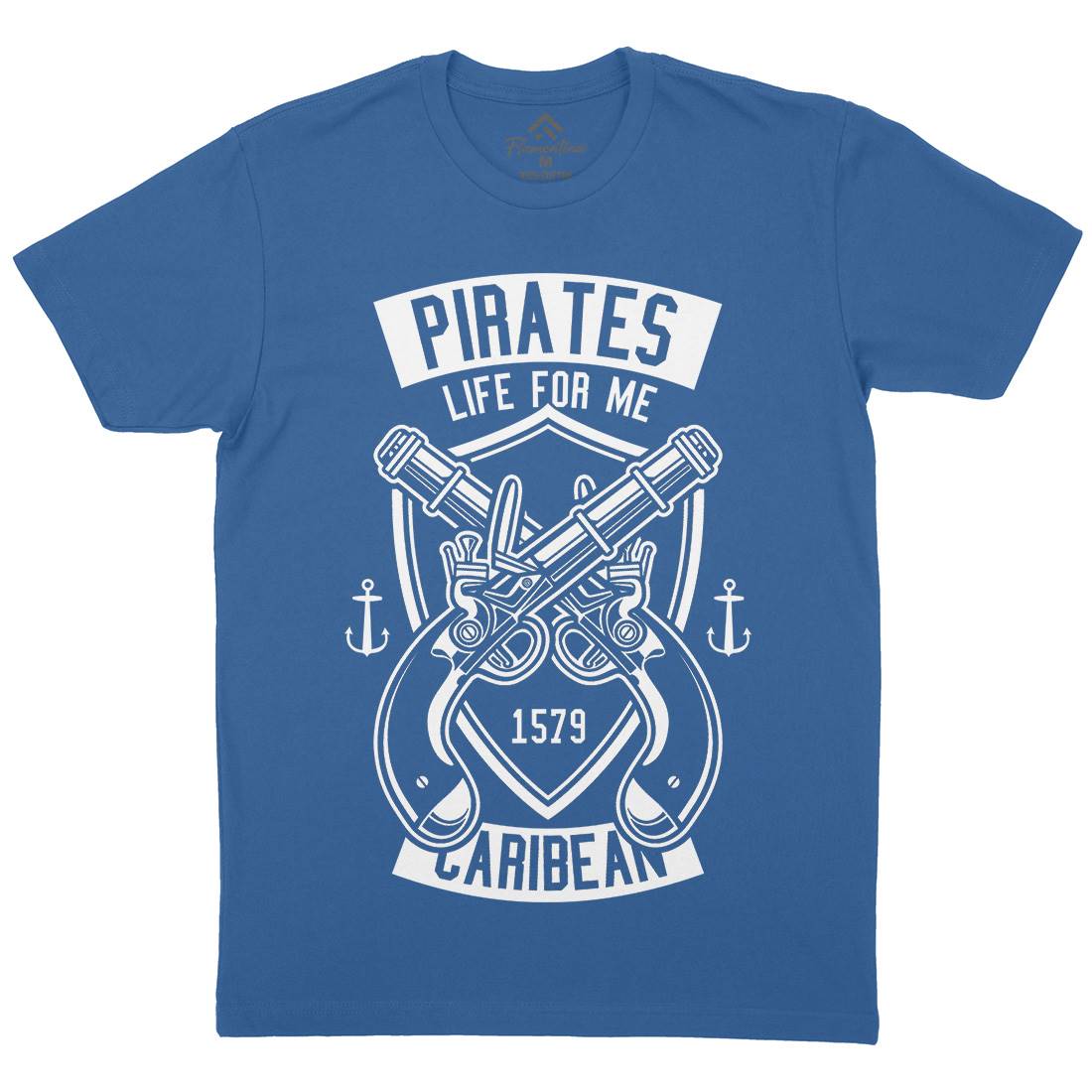 Caribbean Pirates Mens Crew Neck T-Shirt Navy B598