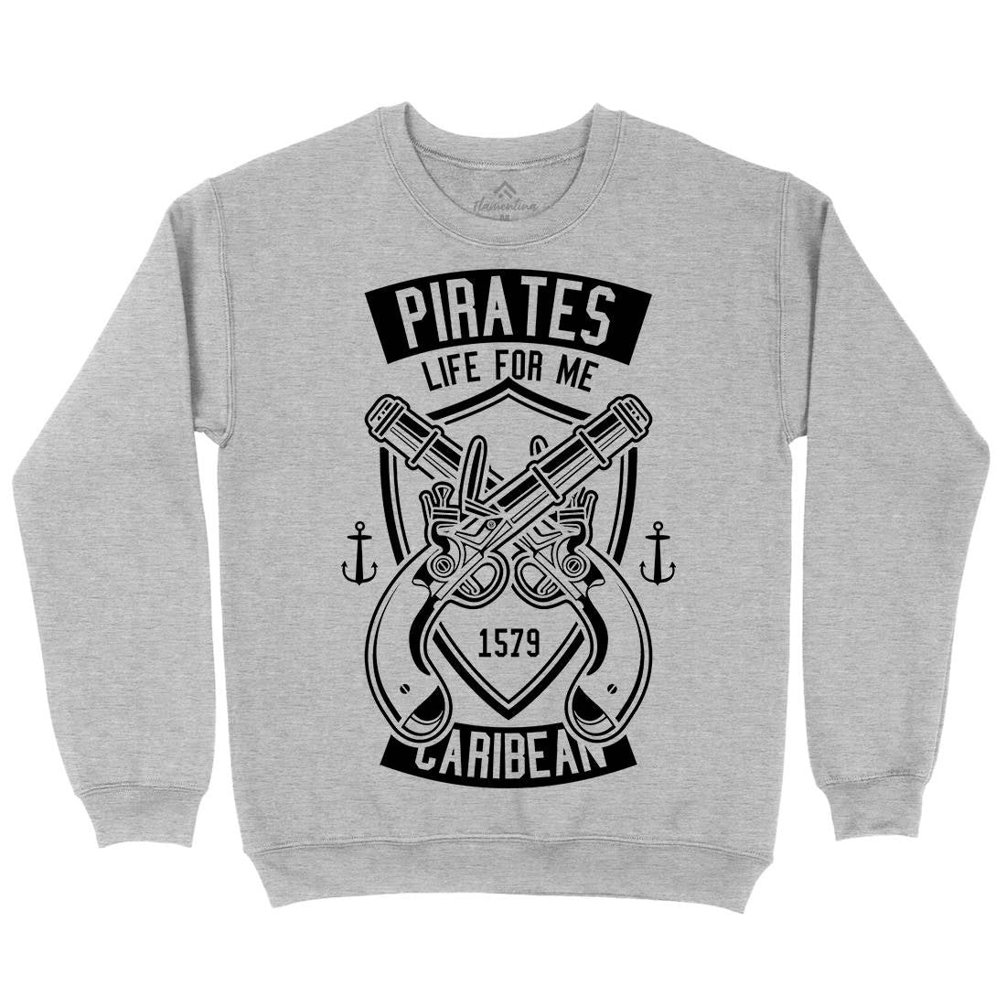 Caribbean Pirates Kids Crew Neck Sweatshirt Navy B598