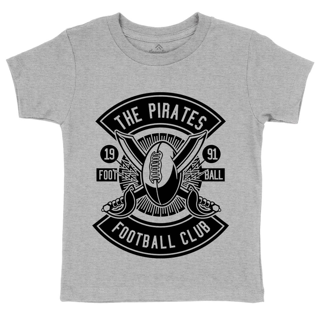 Pirates Football Kids Crew Neck T-Shirt Sport B599