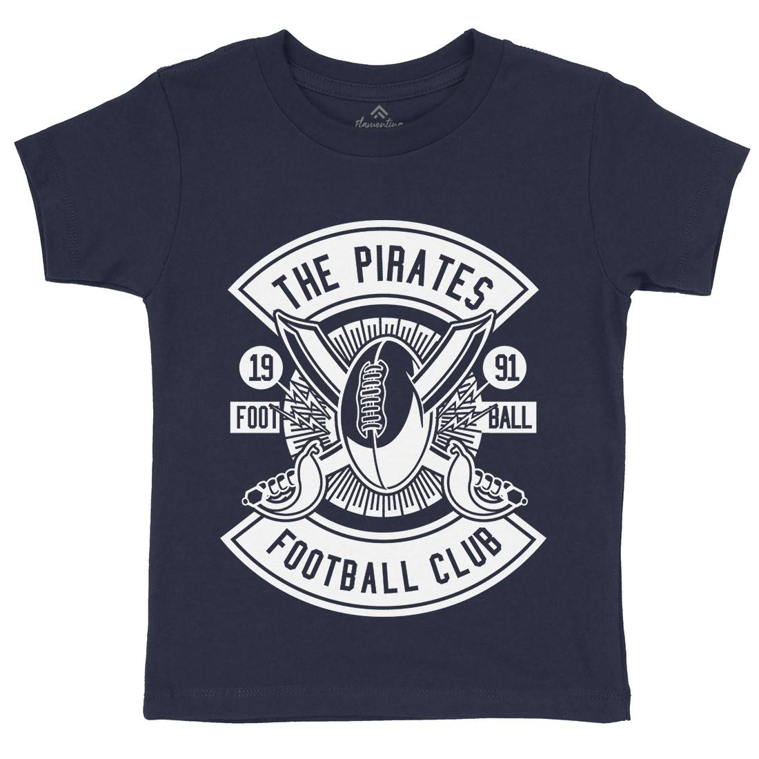 Pirates Football Kids Organic Crew Neck T-Shirt Sport B599
