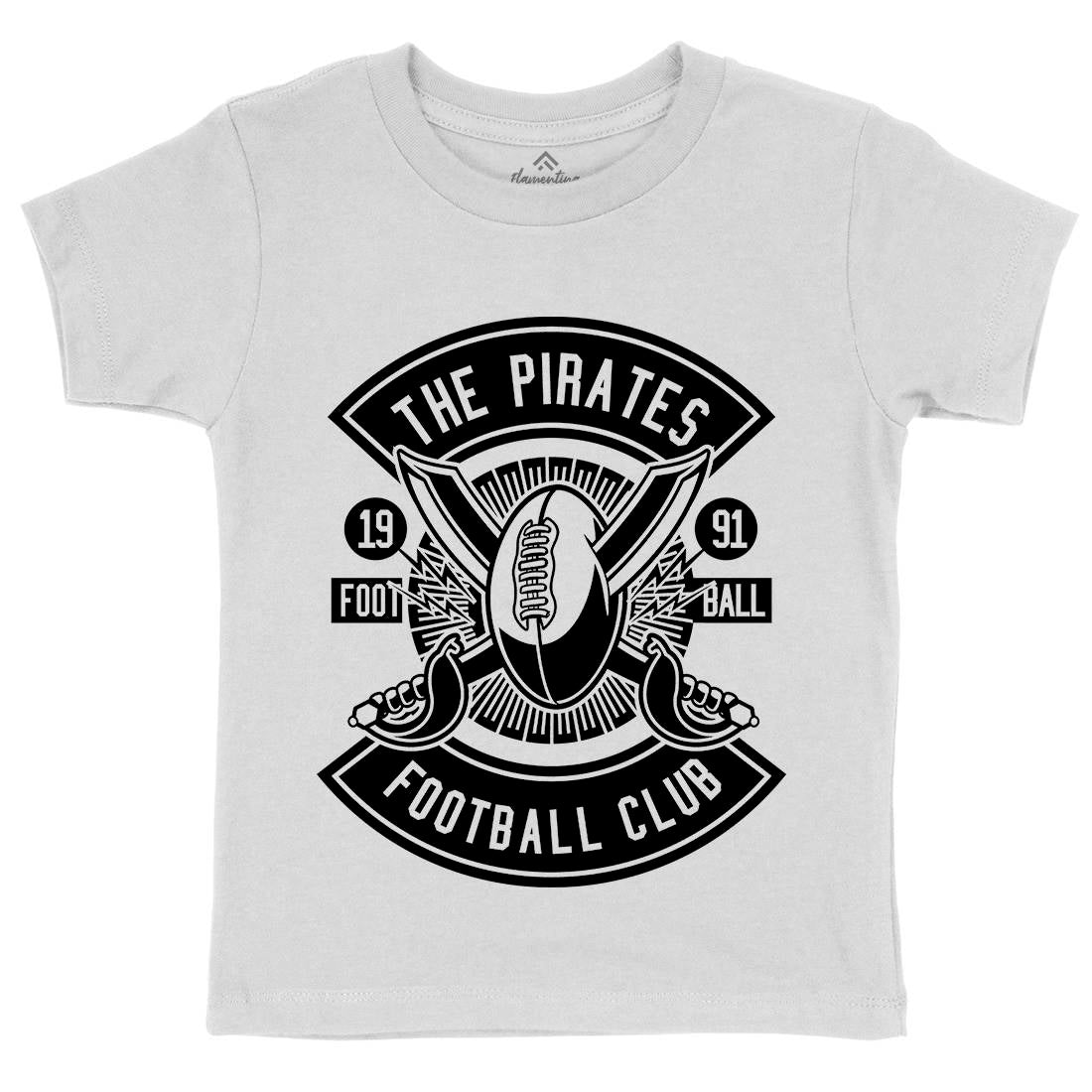 Pirates Football Kids Crew Neck T-Shirt Sport B599
