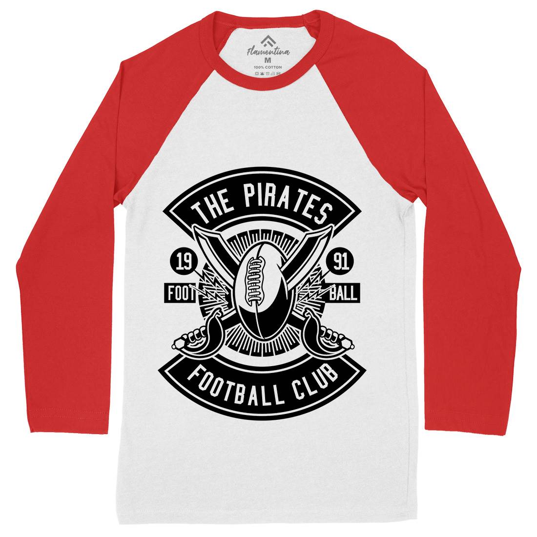 Pirates Football Mens Long Sleeve Baseball T-Shirt Sport B599