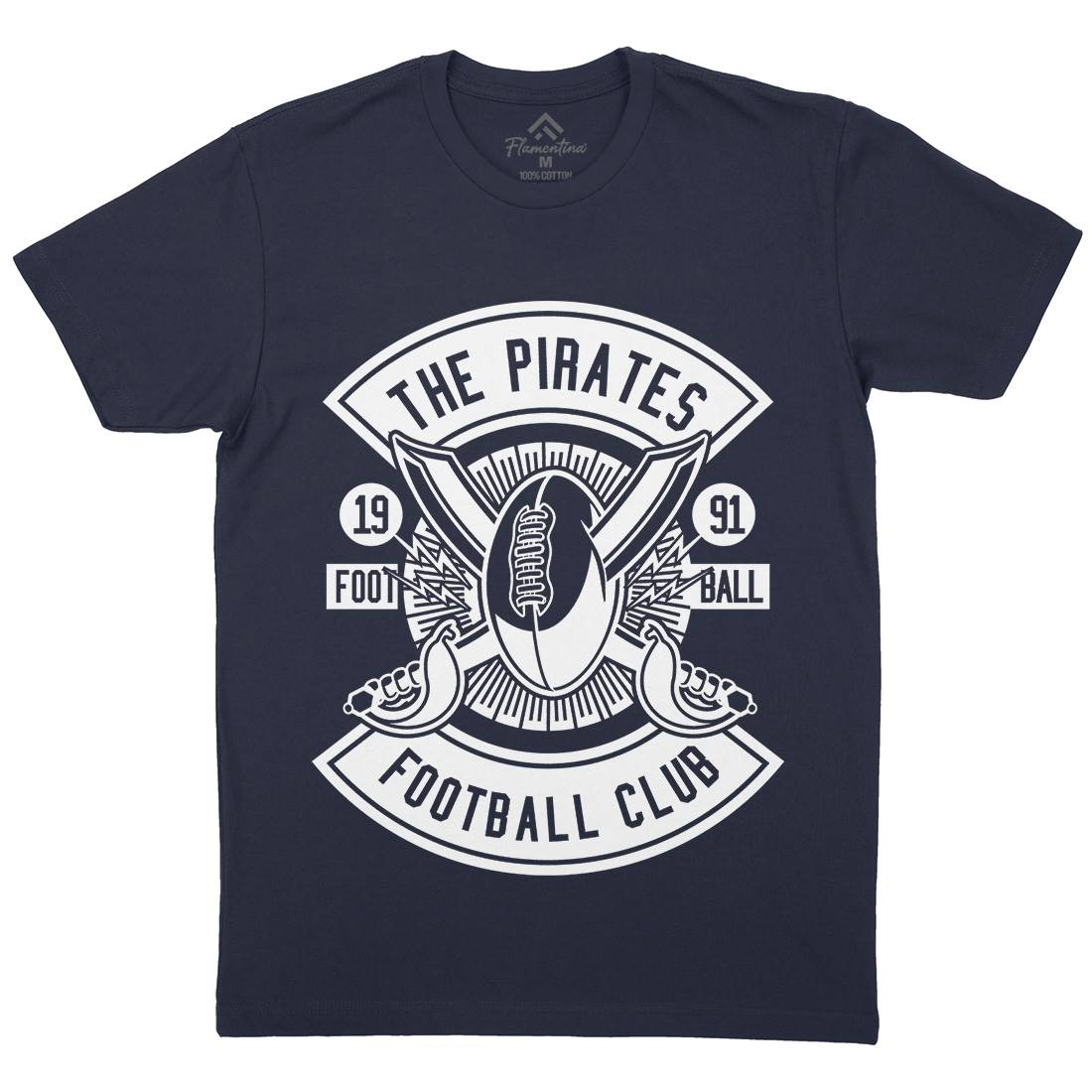 Pirates Football Mens Crew Neck T-Shirt Sport B599