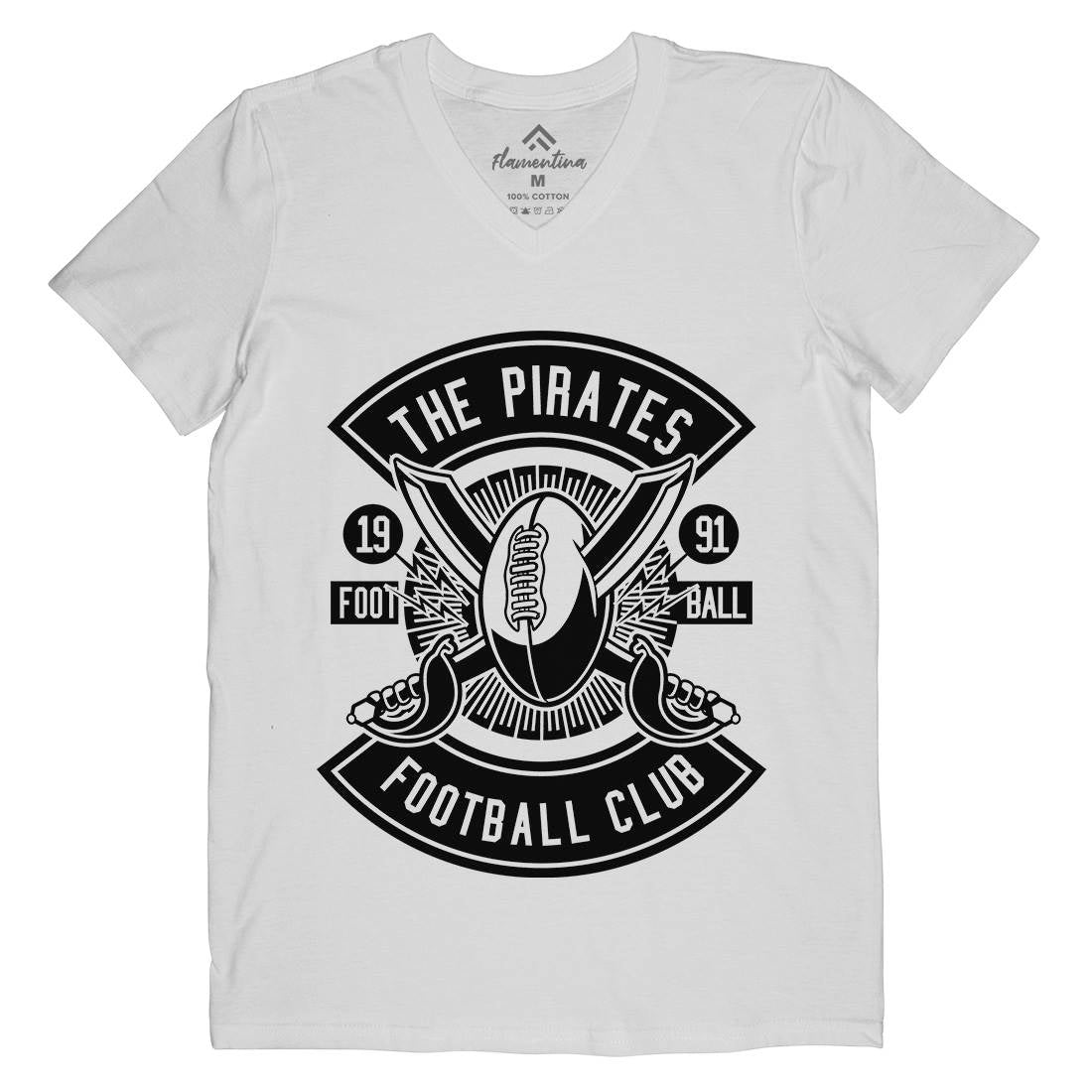 Pirates Football Mens V-Neck T-Shirt Sport B599