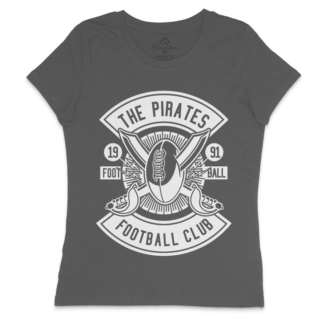 Pirates Football Womens Crew Neck T-Shirt Sport B599