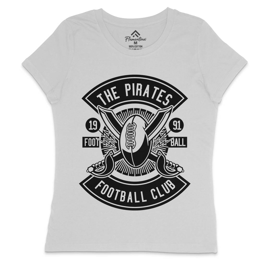 Pirates Football Womens Crew Neck T-Shirt Sport B599