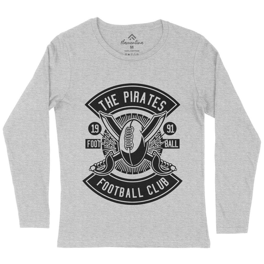 Pirates Football Womens Long Sleeve T-Shirt Sport B599