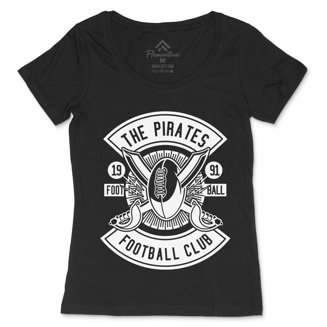 Pirates Football Womens Scoop Neck T-Shirt Sport B599