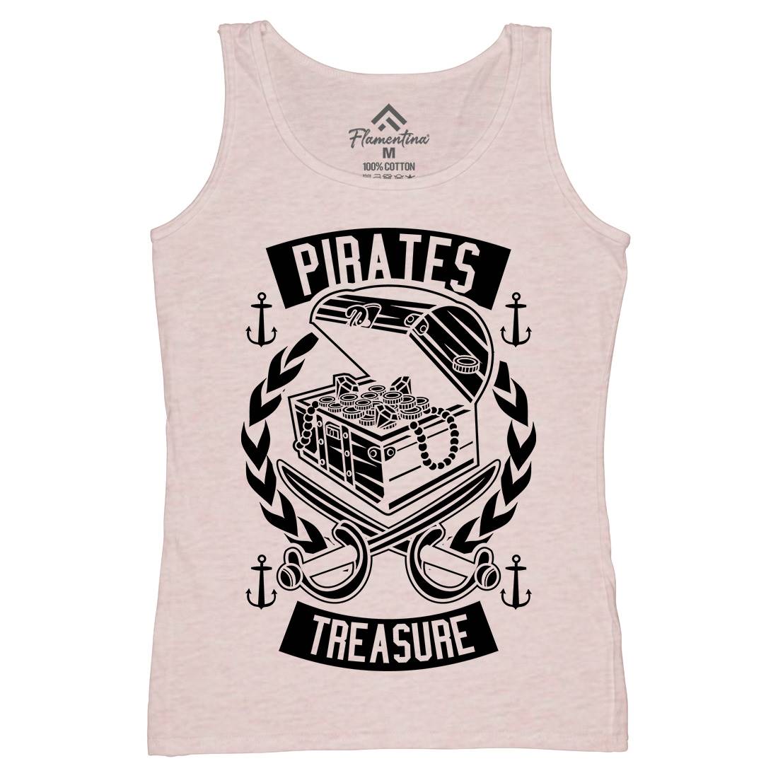Pirates Treasure Womens Organic Tank Top Vest Navy B600