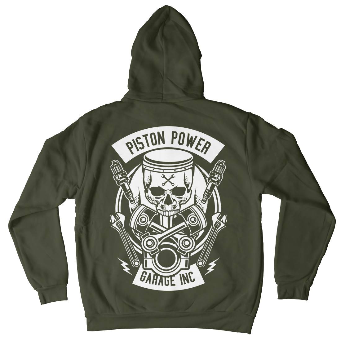 Piston Power Garage Kids Crew Neck Hoodie Motorcycles B602