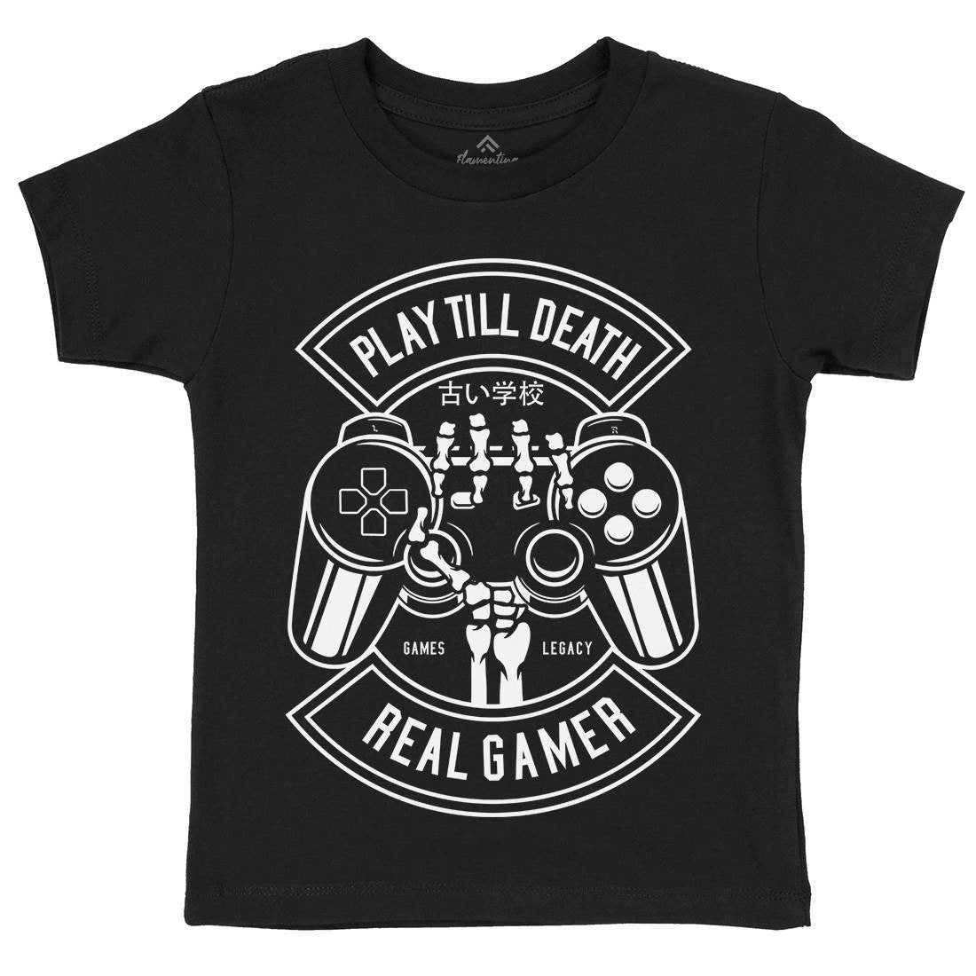 Play Till Death Kids Organic Crew Neck T-Shirt Geek B603