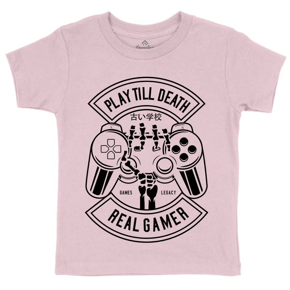 Play Till Death Kids Organic Crew Neck T-Shirt Geek B603