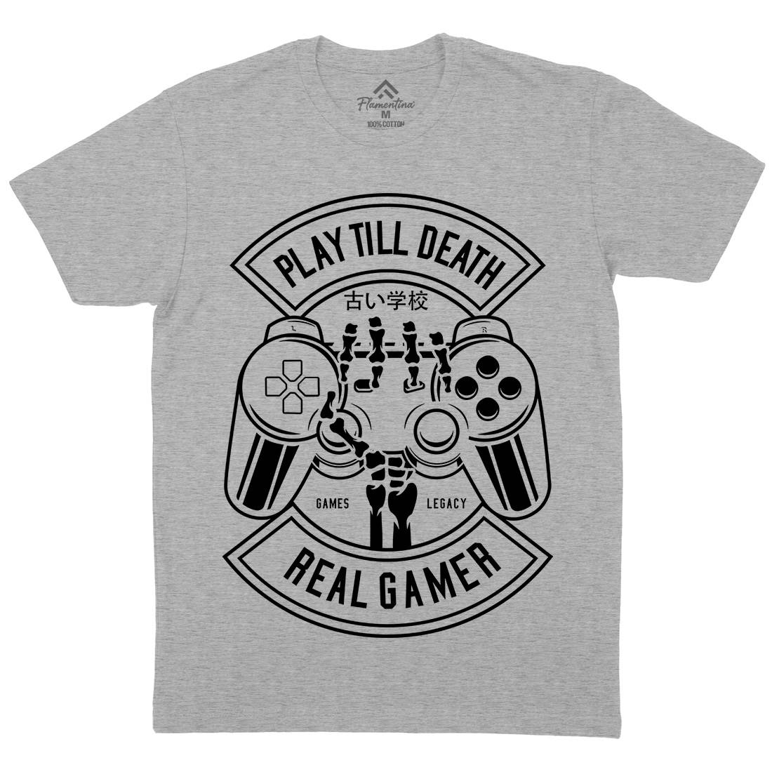 Play Till Death Mens Crew Neck T-Shirt Geek B603