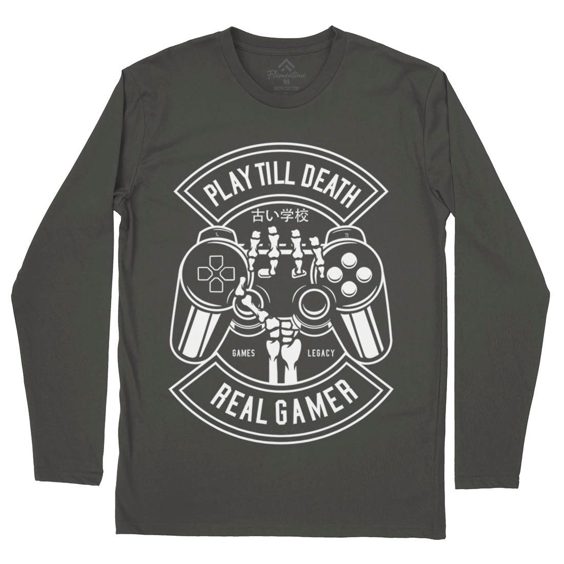 Play Till Death Mens Long Sleeve T-Shirt Geek B603