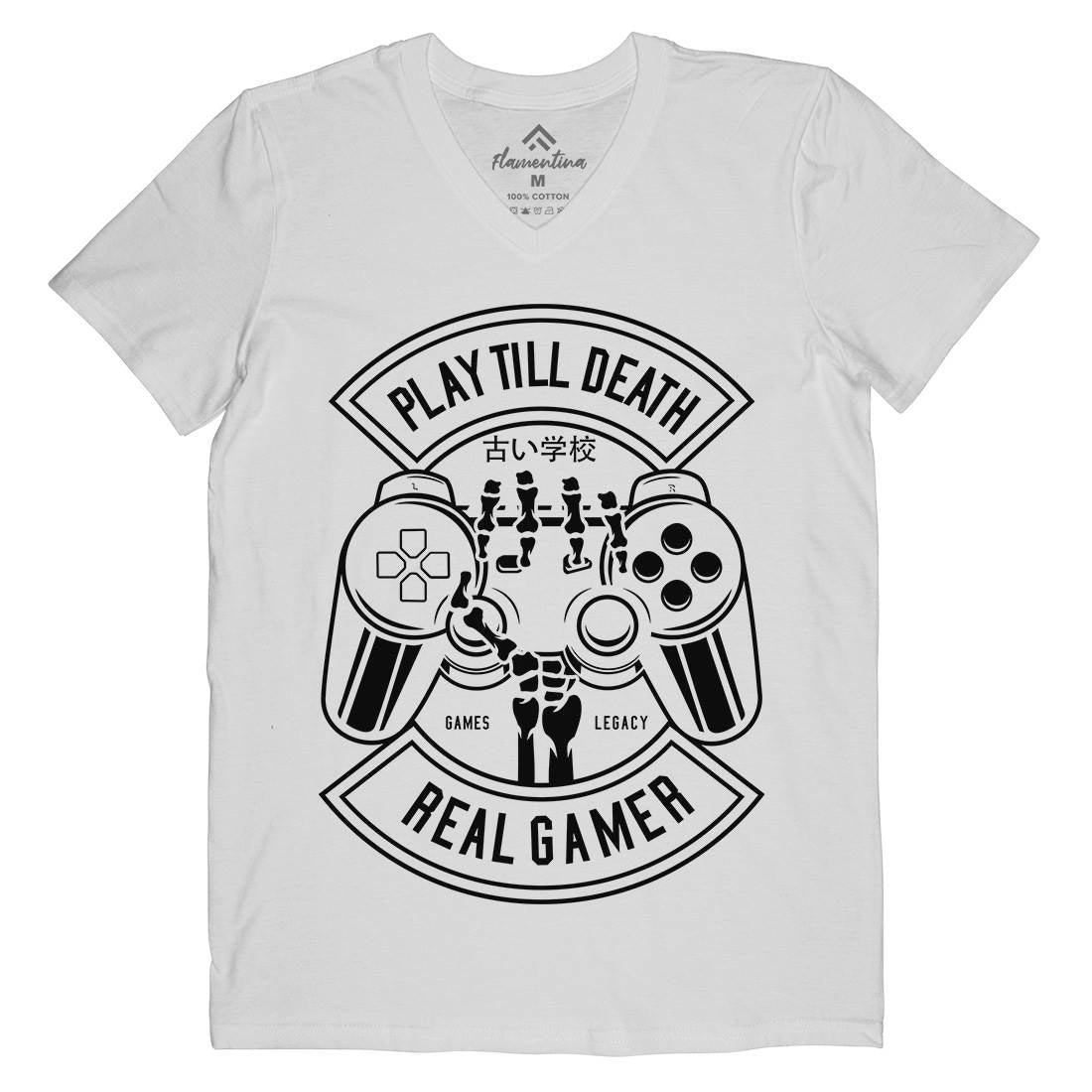 Play Till Death Mens V-Neck T-Shirt Geek B603