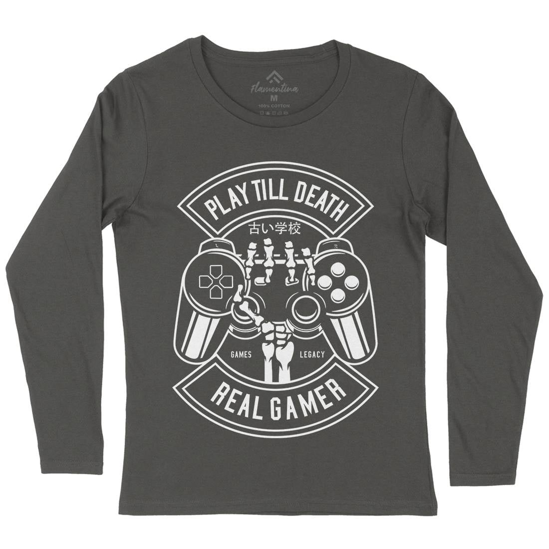 Play Till Death Womens Long Sleeve T-Shirt Geek B603