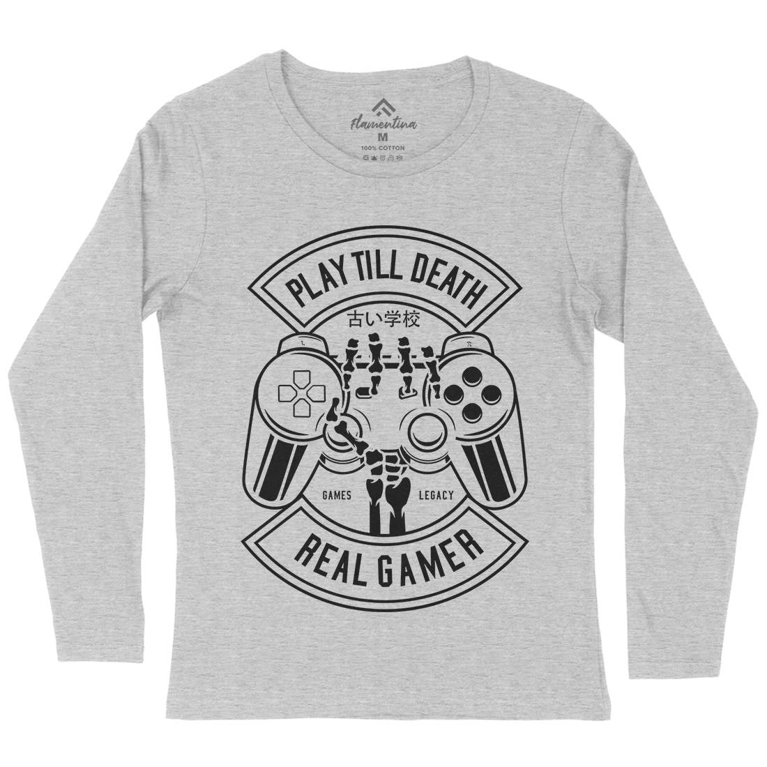 Play Till Death Womens Long Sleeve T-Shirt Geek B603