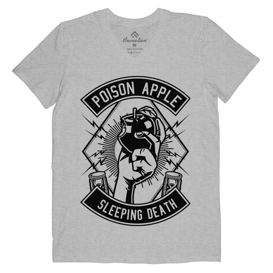 Poison Apple Mens Organic V-Neck T-Shirt Horror B604