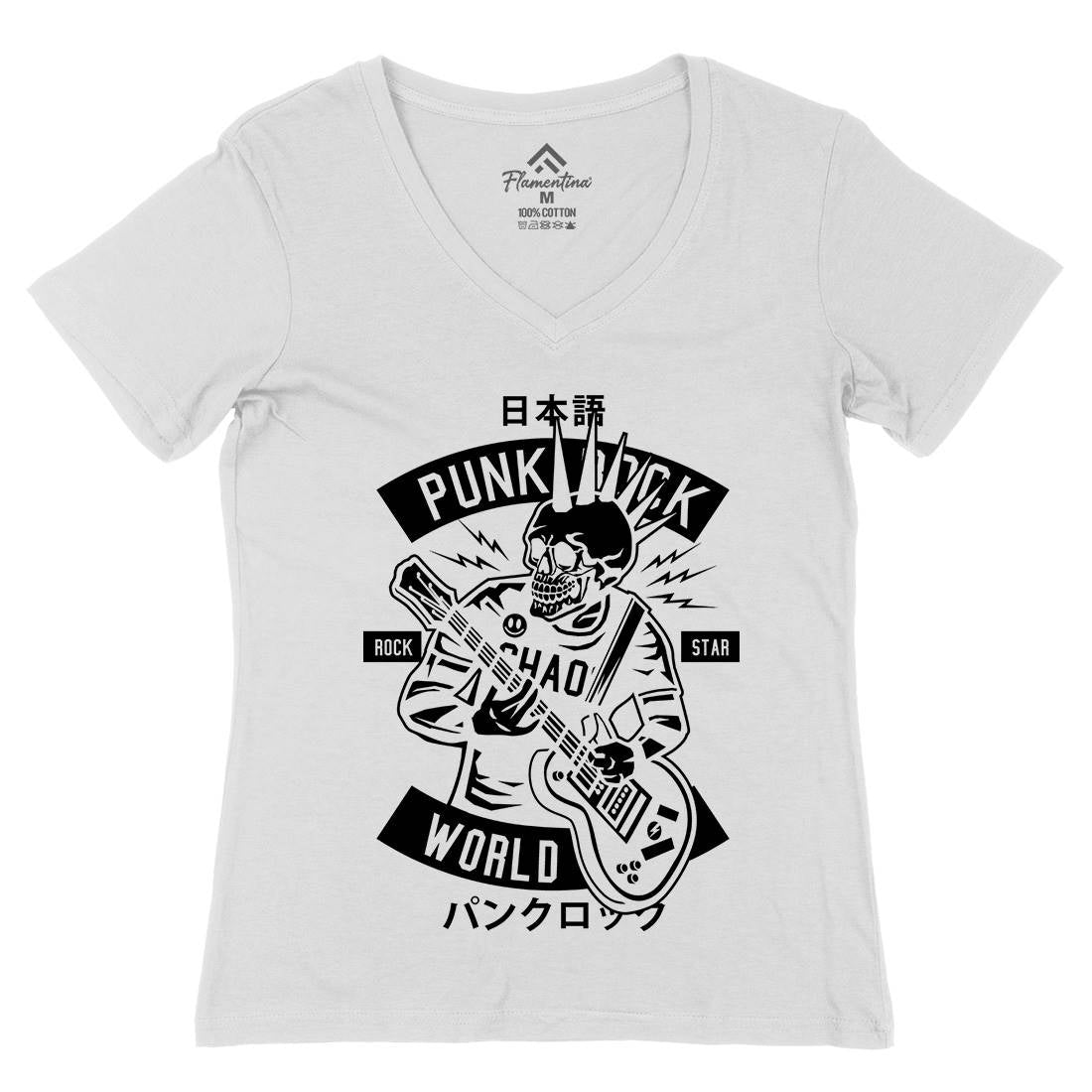 Punk Rock Show Womens Organic V-Neck T-Shirt Music B606