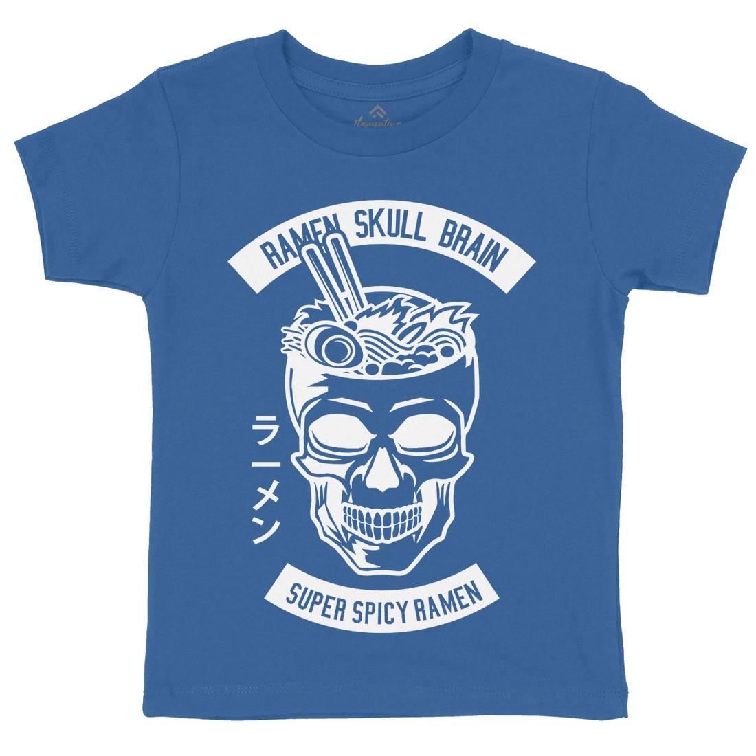 Ramen Skull Brain Kids Organic Crew Neck T-Shirt Food B607