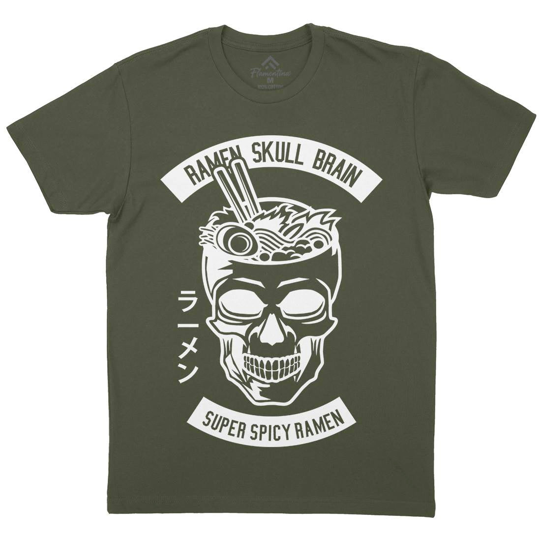 Ramen Skull Brain Mens Crew Neck T-Shirt Food B607