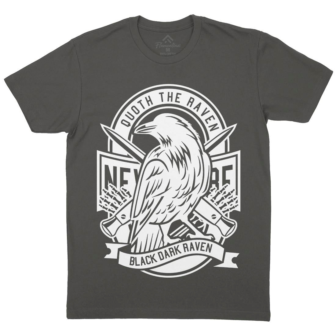 Raven Mens Crew Neck T-Shirt Animals B608