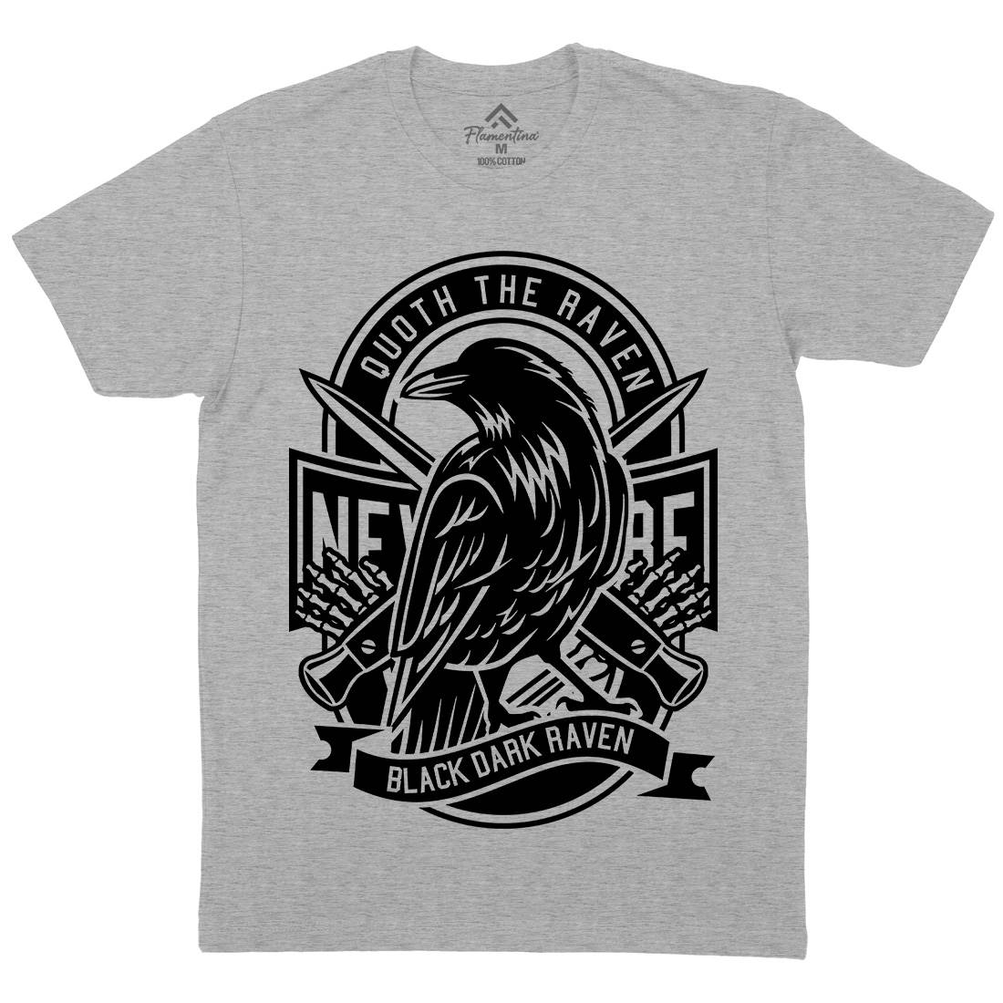 Raven Mens Crew Neck T-Shirt Animals B608