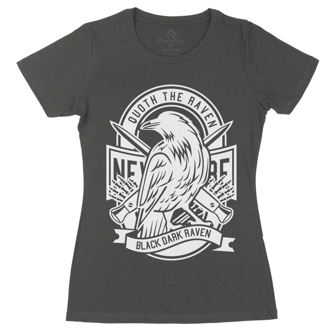 Raven Womens Organic Crew Neck T-Shirt Animals B608