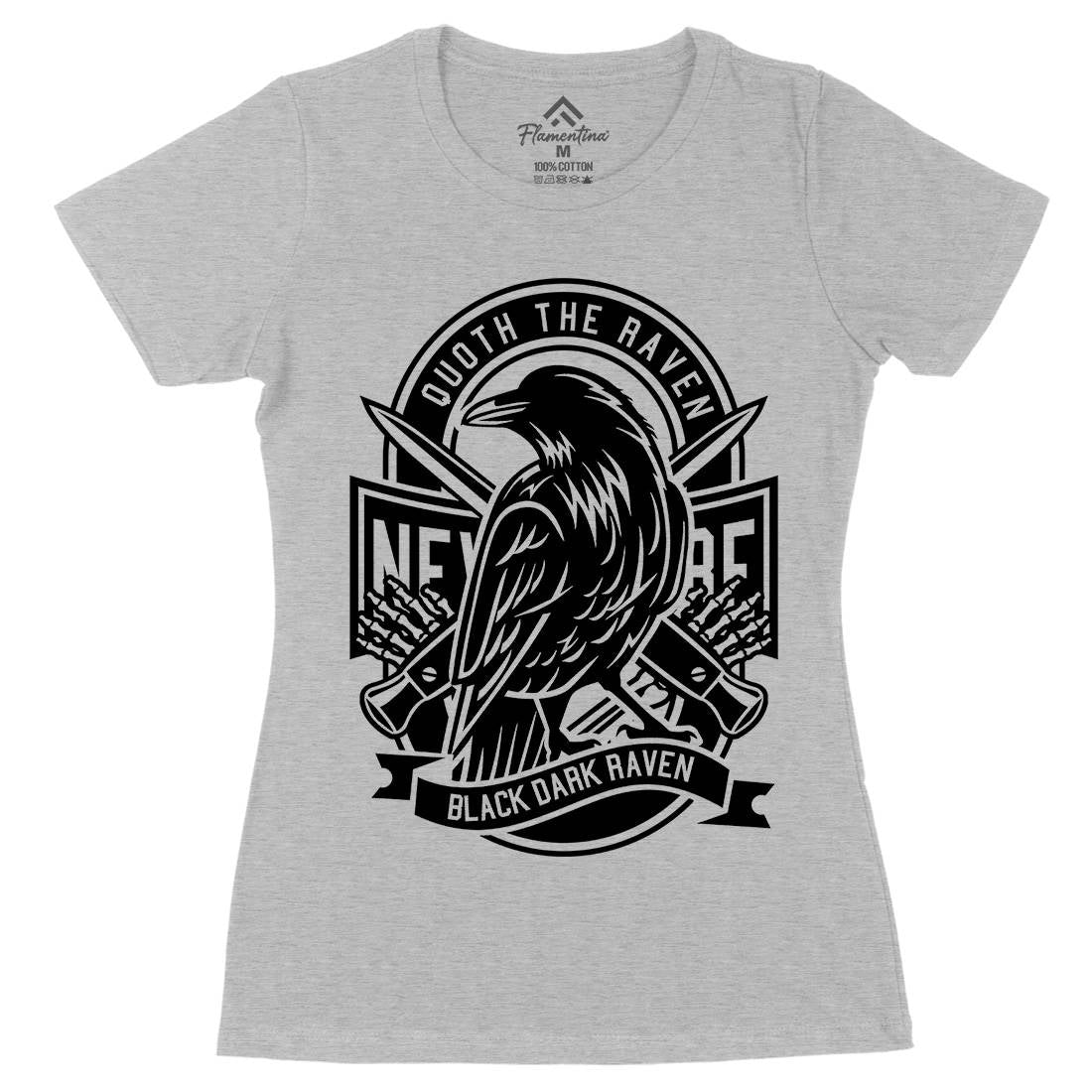 Raven Womens Organic Crew Neck T-Shirt Animals B608