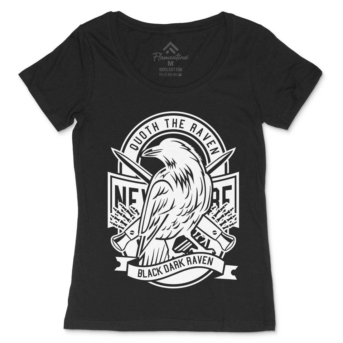 Raven Womens Scoop Neck T-Shirt Animals B608