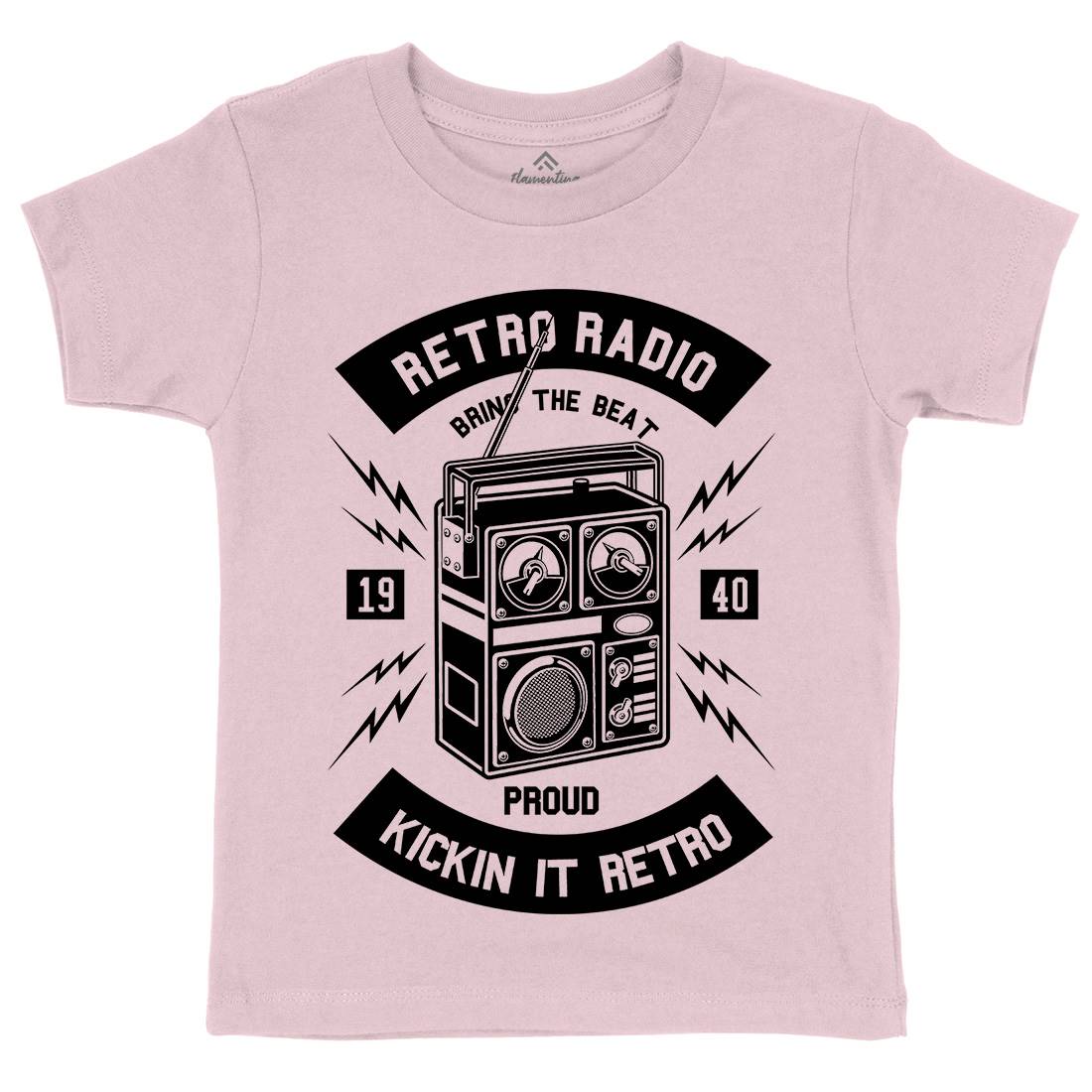 Retro Radio Kids Organic Crew Neck T-Shirt Music B610