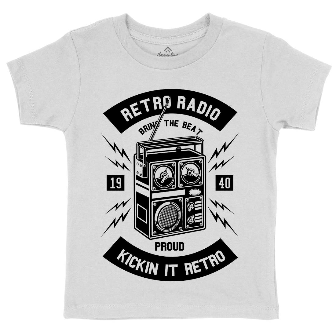 Retro Radio Kids Organic Crew Neck T-Shirt Music B610
