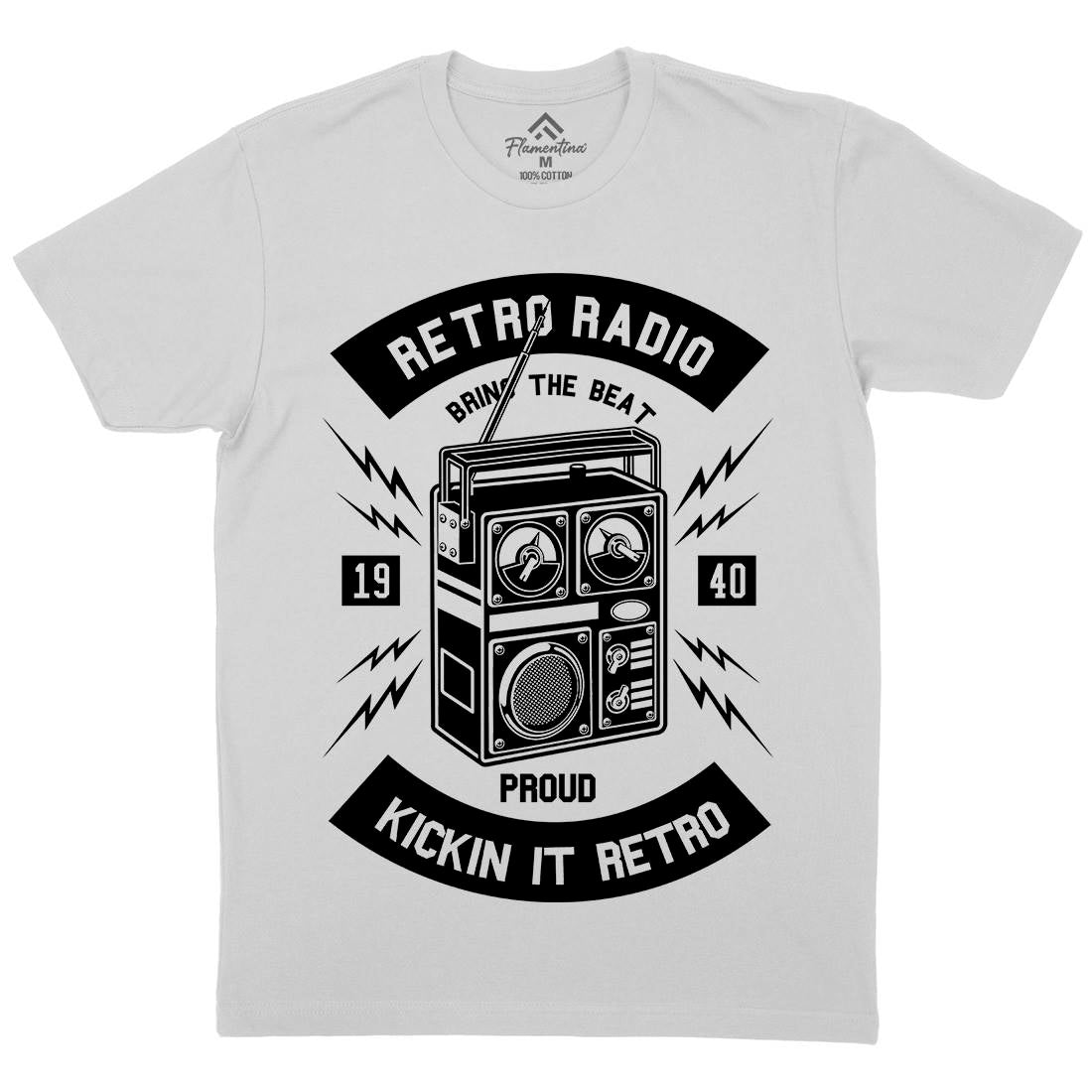 Retro Radio Mens Crew Neck T-Shirt Music B610