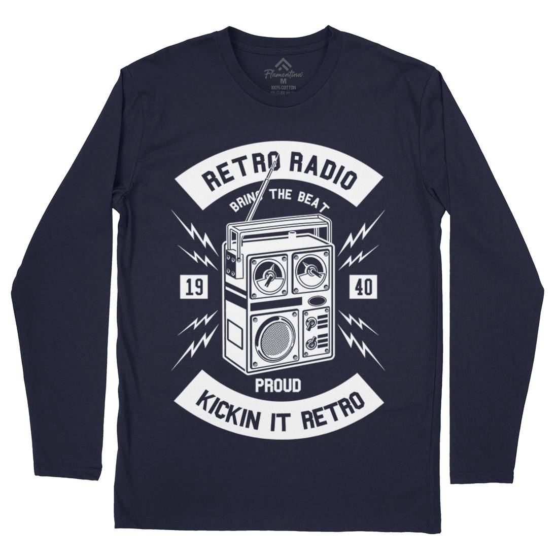 Retro Radio Mens Long Sleeve T-Shirt Music B610