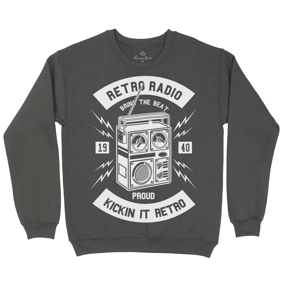 Retro Radio Mens Crew Neck Sweatshirt Music B610