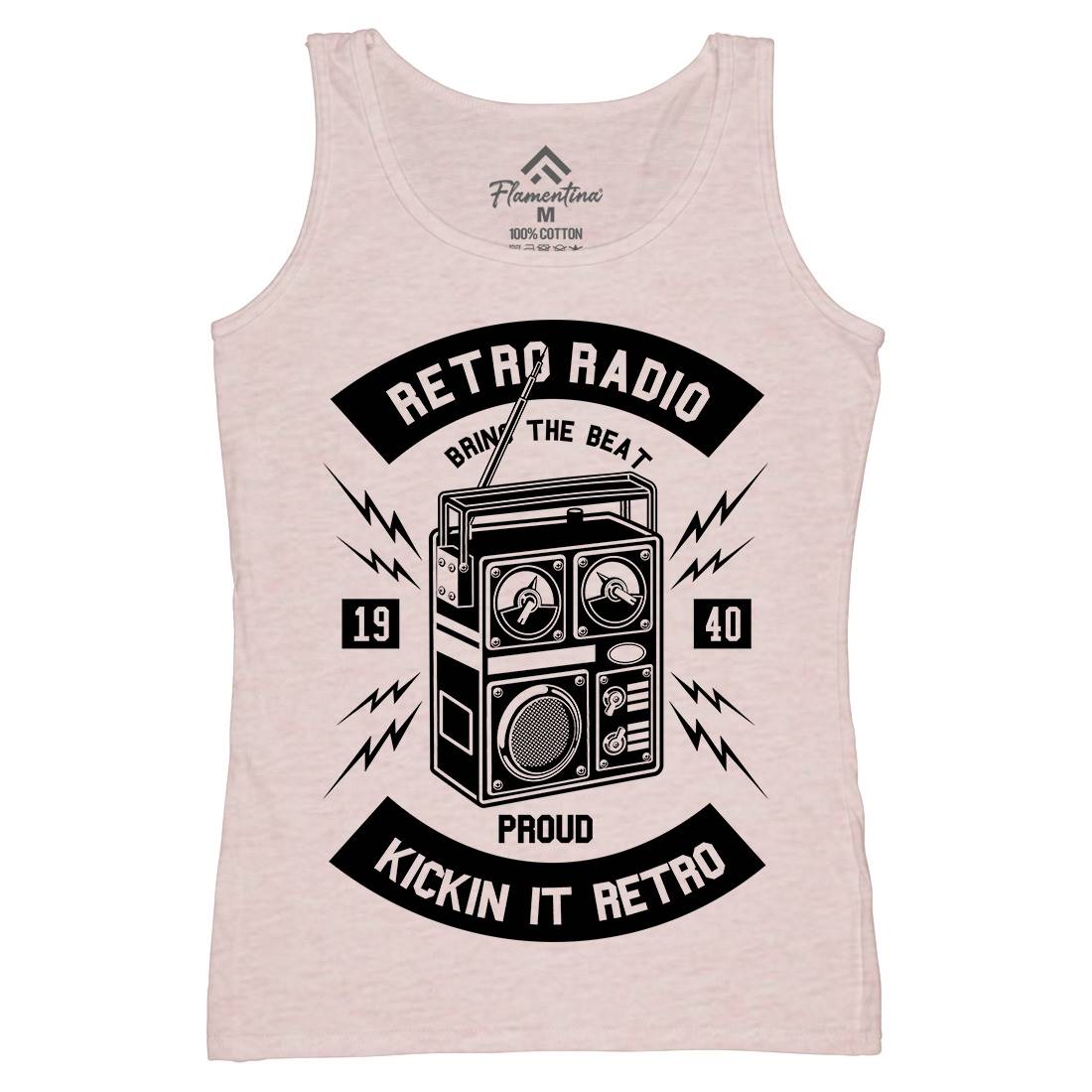 Retro Radio Womens Organic Tank Top Vest Music B610