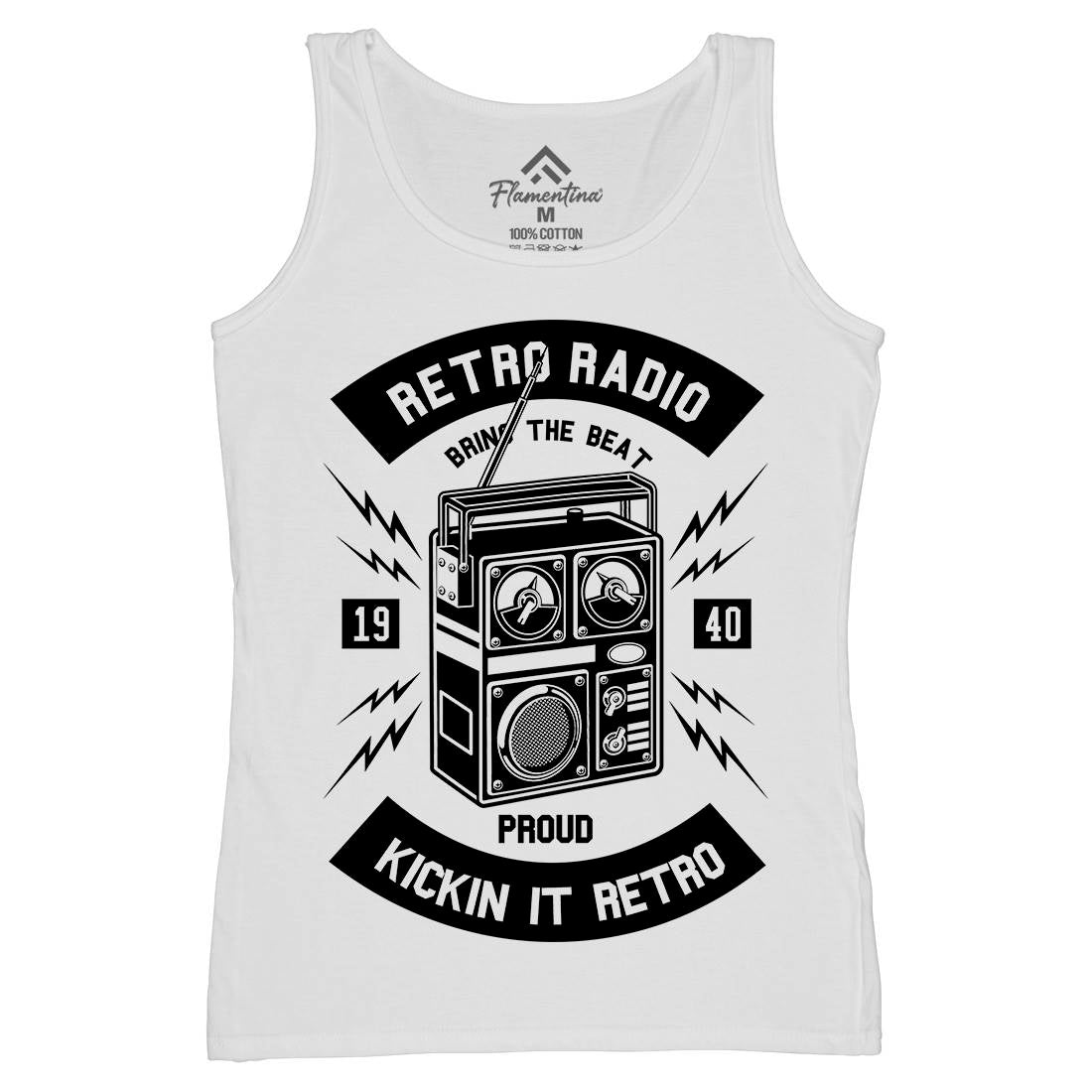 Retro Radio Womens Organic Tank Top Vest Music B610