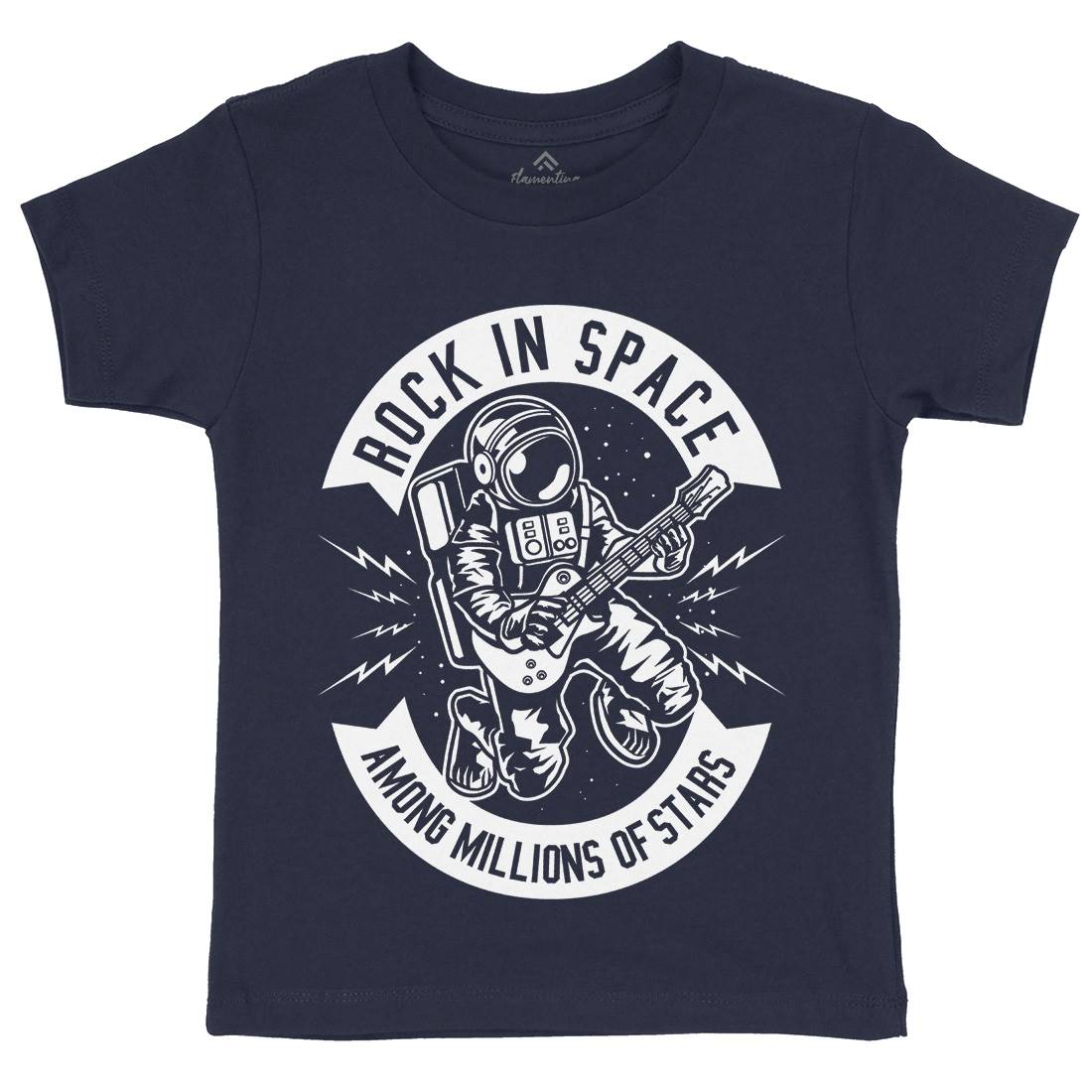 Rock In Space Kids Crew Neck T-Shirt Music B612
